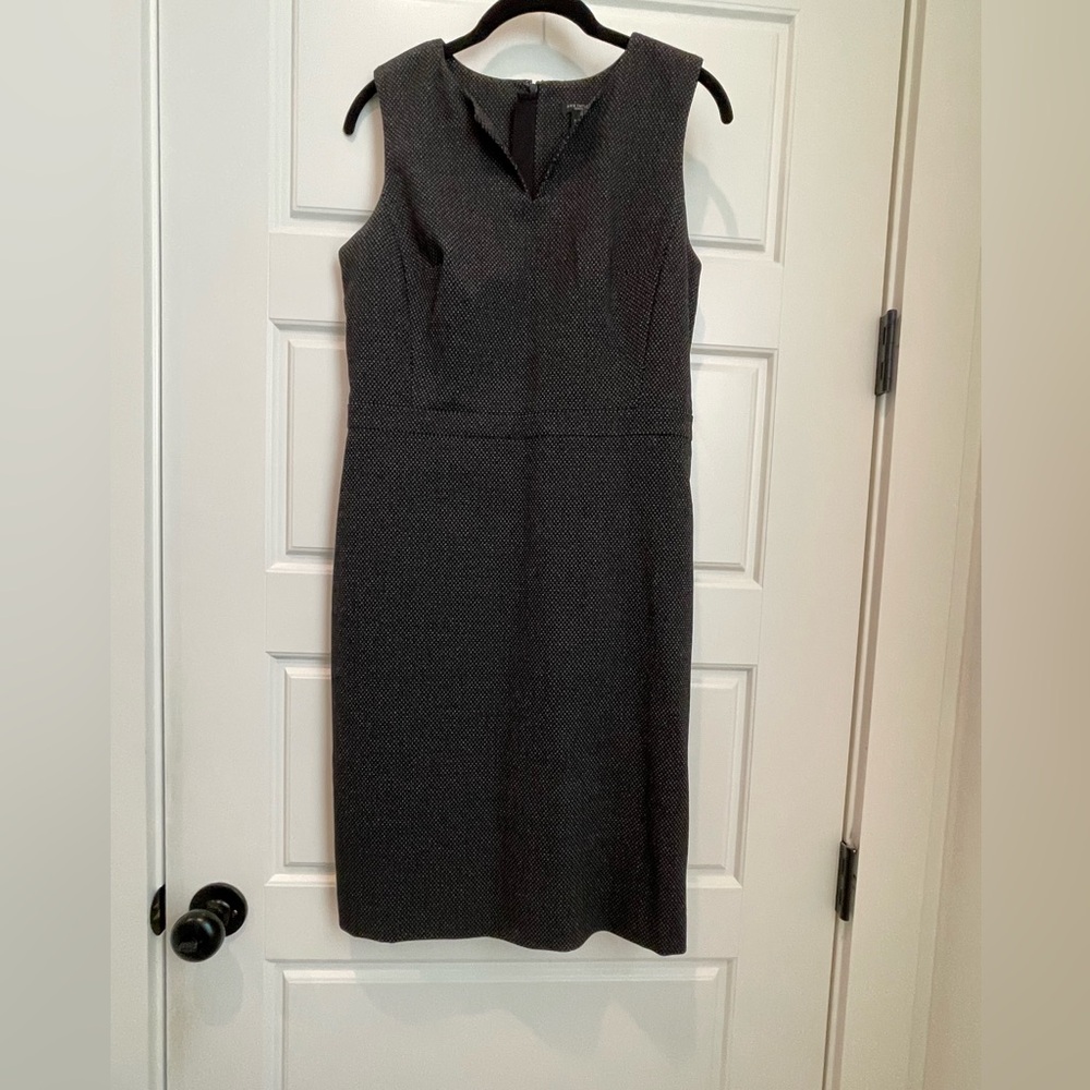 Comfortable Black Patterned Work Dress by Ann Taylor
